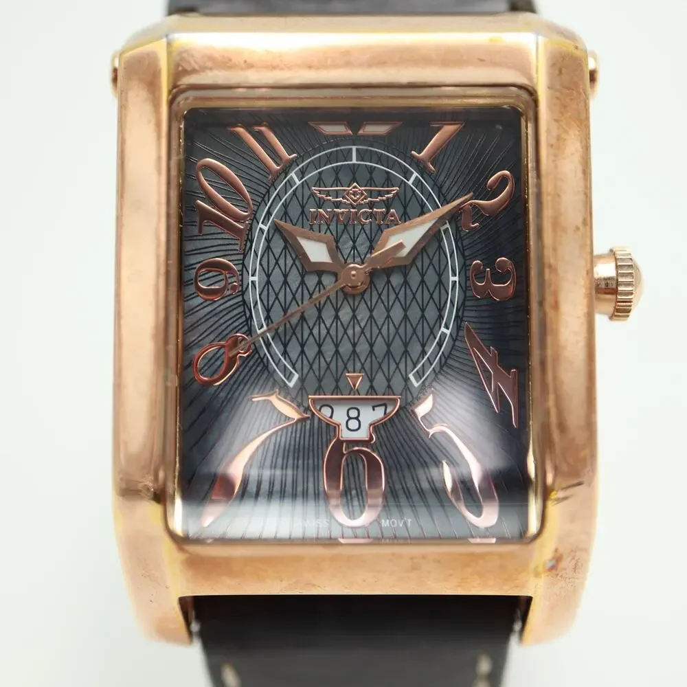 Invicta Time Square Rose Gold Tone Swiss Watch RARE Quartz 2706 w New Battery